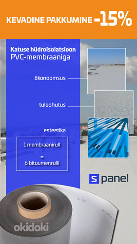 Katuse vett hülgav PVC membraan