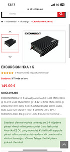 Võim excursion hxa 1k 600rms (2 foto / 2)