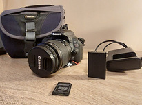 Canon EOS 100D, 18-55mm kit lens, 32GB SD kaart + kott