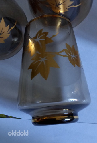 Boheemia klaasid kuldsete lehtedega 4 tk (foto #4)