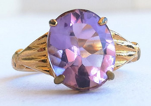 18 kt. Yellow gold - Ring - 3.50 ct Amethyst (2 nuotrauka iš 5)