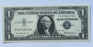 1 dollar, 1957 “silver certificate” (1 foto / 2)