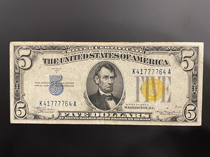 5 dollars, 1934 “silver certificate”, nord Africa (1 foto / 2)