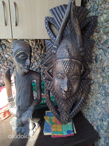 Африканская маска и статуетка (фото #1)