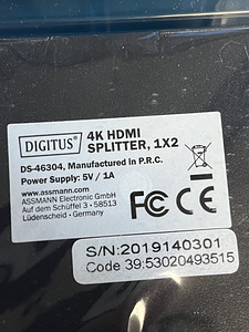 Сплиттер HDMI, 1X2, 4K (5 фото из 5)