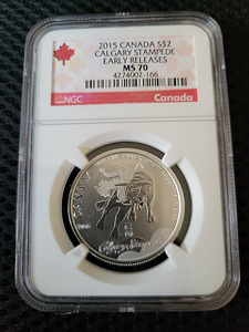 0,5 oz 2015 Kanada Calgary Stampede MS-70 hõbemünt (1 foto / 2)