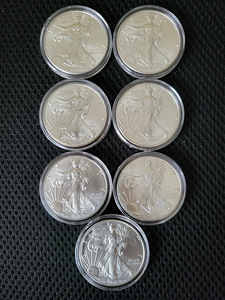 USA eagle hõbemüntide kollektsioon 1990-2024 (7 foto / 10)