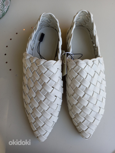 Кожаные плетеные туфли-лоферы Reserved р. 40 (фото #1)