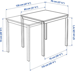IKEA VANGSTA pikendatav laud 80/120 × 70 (5 foto / 6)