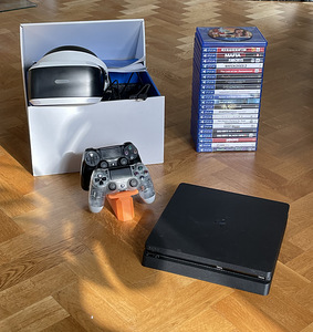 Playstation 4 Slim 1TB + VR + 22 mängu (1 foto / 2)