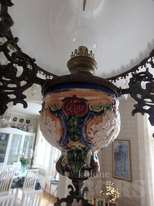 Majolica suur laevalgusti (õli ja küünlad) tõstemehanismiga (2 foto / 6)