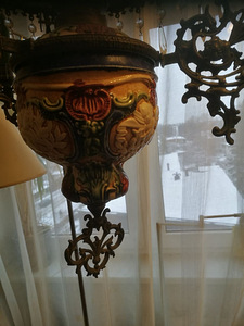 Majolica suur laevalgusti (õli ja küünlad) tõstemehanismiga (4 foto / 6)