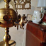 Большая масляная лампа со львами (бронза, латунь) (фото #2)