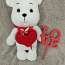 Вязанный Медвежон с любовным посланием,подарок на 14 февраля (фото #1)