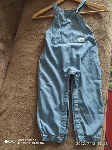 Детский джинсовый комбинезон, тонкий 74 -84см.