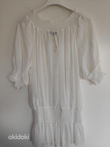 Белая блузка из искусственного шелка, новая (фото #2)
