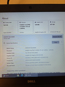 Dell Latitude 5480 14" 16GB RAM 512 GB SDD (7 foto / 7)