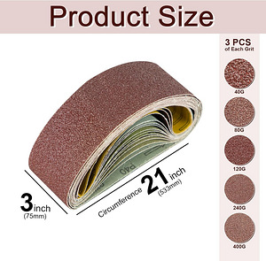 Lihvimislint 75 x 533 mm (3 x 40/80/120/240/400) 15tk (2 foto / 2)