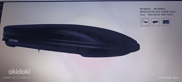Авто бокс Menabo Marathon 460 Dark + relingi