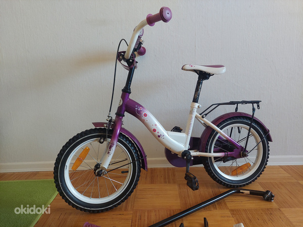 Велосипед для девочки 14". Со страховочными колёсами. (фото #7)