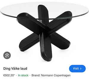 Disain kohvilaud ( suitsuklaasiga ja puidust x jalg) (4 foto / 8)