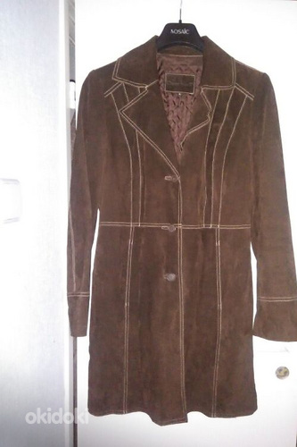 Пальто из натуральной кожи XL, теплая подкладка (фото #1)