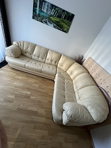 Diivan beežist naturaalsest nahast (1 foto / 6)