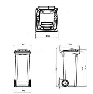 Prügikonteiner 140L kollane (PAKEND) (4 foto / 4)