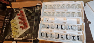 Glass drinking chess set