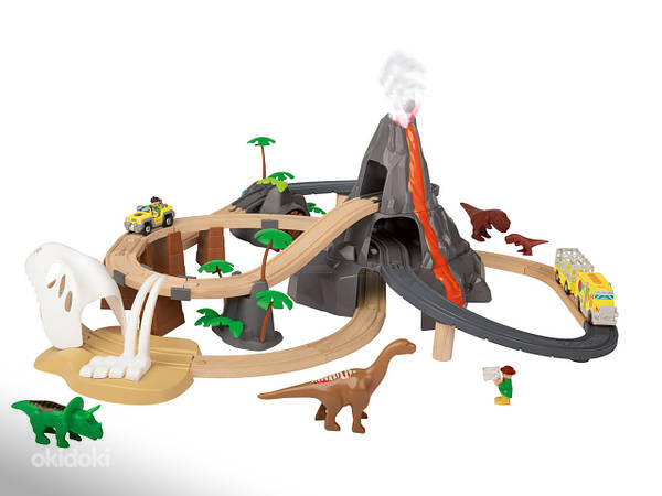 (Brio/Ikea/Lidl) Playtive Dinosaurus Park puust raudtee (foto #1)