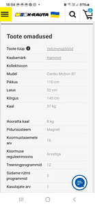 Velotrenažöör Hammer Cardio Motion BT (4 foto / 10)