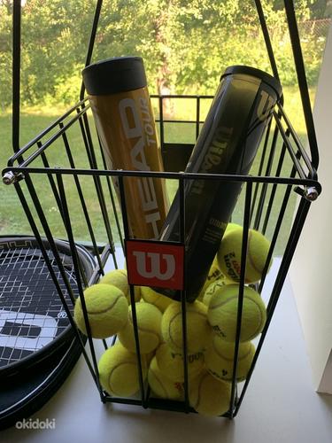 Теннисная ракетка x2 + корзина для мячей + 40 мячей (фото #2)