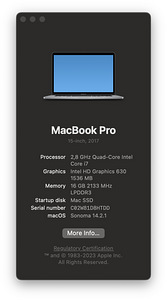 MacBook Pro 2017 15,4" | 512GB 4-ThunderBolt (4 foto / 7)