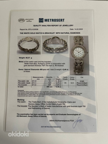 Женские наручные часы Christophe-Claire из белого золота (фото #7)