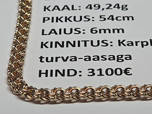 UUS KÄSITÖÖ Bismarck kuldkett 49.24g (2 foto / 2)