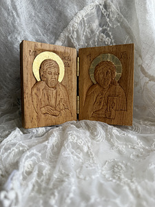 Kokkupandav ikoon Jeesus Kristus ja Püha apostel Jaakobus Sebedeus (1 foto / 5)