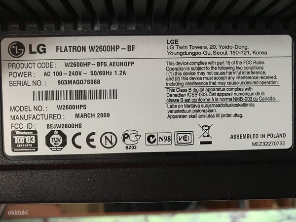 Monitor LG Flatron W2600HP 26 " (foto #3)