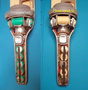 Varstolmuimeja akude vahetus Electrolux, Philips, Bosch (5 foto / 9)
