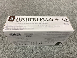 Ühekordsed nitriilkindad MUMU, 100tk/karp, mustad (3 foto / 5)