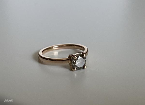 Золотое кольцо с бриллиантом 1,08 карата (фото #6)