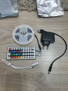 RGB led riba 5m+pult+adapter! UUS! (2 foto / 4)