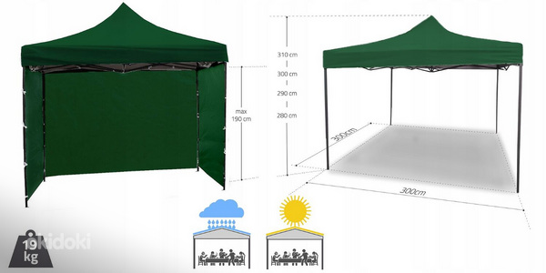 Pop Up палатка 3х3м,+3,4 стены зеленый, серый (фото #8)