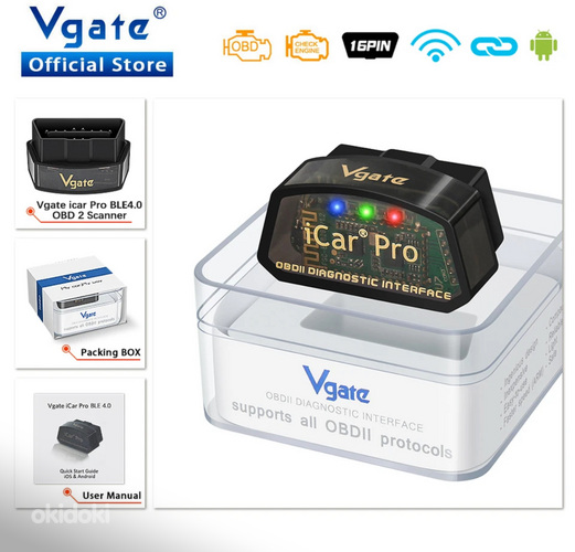 Vgate iCar Pro elm327 V2.3 OBD 2 OBD2 WIFI Bluetooth 4,0 для (фото #1)