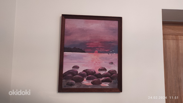ЗАКАТ H.VIIRMANN 1991 Г. АКВАРЕЛЬ НА БУМАГЕ 44X54 СМ