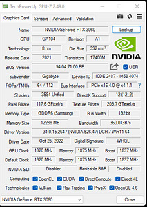 Продам Gigabyte RTX 3060 12GB LHR (4 фото из 4)