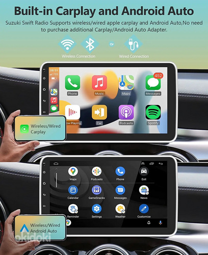 Android 13 CarPlay Autoraadio, Multimeedia 10,1" (180°) 1DIN (foto #6)