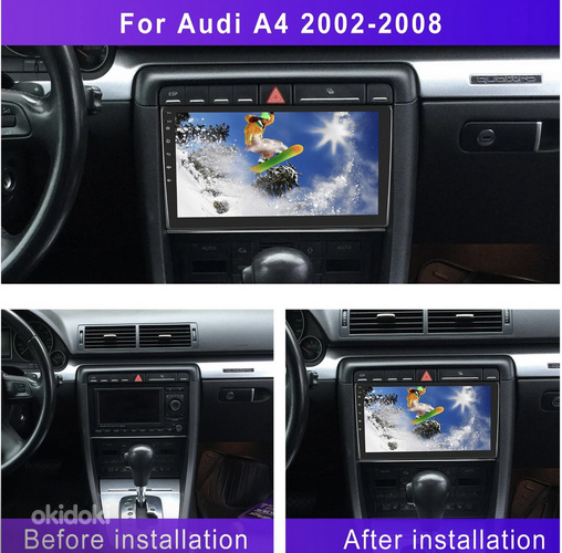 UUS! CarPlay 12 Autoraadio, Automakk 9" (AUDI A4 2002-2008) (foto #4)