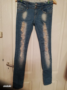 Teksad tüdrukutele, vööü 77 -83 cm, pükste pikkus 97 cm (1 foto / 1)