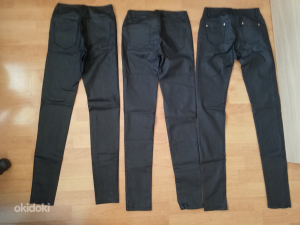Черные брюки под кожу (стрейч 36,/Ся 34/XS (фото #2)