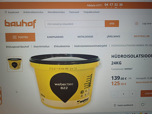 HÜDROISOLATSIOONIMASS WEBER.TEC 822 24kg (3 foto / 3)